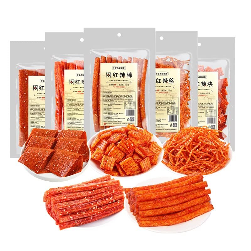 Chinese Spicy Snacks, Instant Snacks, Traditional Gluten 115g/bag, Spicy Noodle Latiao Snacks, Spicy Sticks, Spicy Noodles, Spicy Noodles, Handmade Spicy Noodles (One bag of each type,1 bag)