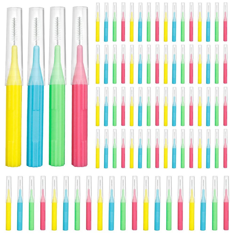 RAZOKO Interdental Brush, Flossing Head,Easy Use Tooth Cleaning Tool (1Pack(2mm/2.3mm/2.5mm/3mm)-88pcs)
