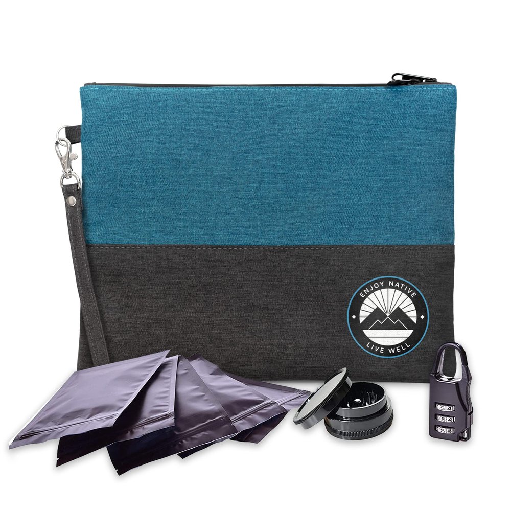 Enjoy Native Smell Proof Bag with Lock 11" x 9", Smell Proof Container, Dog Tested Odor resistant Bags, Best Zipper odor sealing pouch for Herbs, Coffee & Travel Medicine, Scent resistent Containers