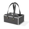 Hammont Gift Boxes - 4 Pack of Gift Boxes with Faux Leather Handles - Cookie Boxes - Versatile Gift Boxes for Presents - Elegant Box for Cakes Candy | Jewelry | Chocolates (5"x7"x3" (Grey)) view 1