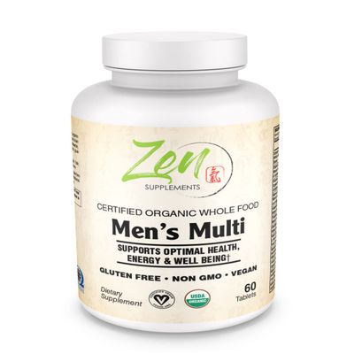 Zen Supplements Whole Food Organic Mens Multivitamin - 60 Tablets