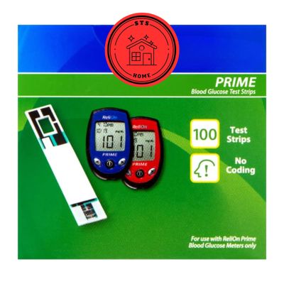 Prime Blood Glucose Test Strips | Blood Glucose Test Strips | Test Strips for Diabetes | Blood Sugar Test Strips | Diabetic Test Strips | Prime Test Strips 100 Count + STS Sticker.