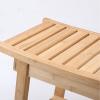 Shower Bench Seat for Inside Shower,Bamboo Waterproof Non-Slip Bathing Stool with Storage Towel Shelf for Elderly Disabled Indoor Or Outdoor Use,Applicable view 3