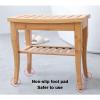 Shower Bench Seat for Inside Shower,Bamboo Waterproof Non-Slip Bathing Stool with Storage Towel Shelf for Elderly Disabled Indoor Or Outdoor Use,Applicable view 4