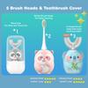 Geacker Kids Electric Toothbrush, U Shaped Toothbrush Kids Sonic Automatic Brush with 5 Brush Heads 6 Cleaning Modes IPX7 Waterproof Rechargeable Smart Timer for Children (Ages 8-14, Koala Cyan) view 4