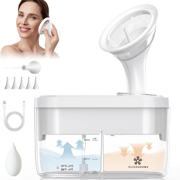 Cleardrums Ear Wax Removal Kit Ear Irrigator Ear Wax Removal Tool Electric Ear Wax Removal Ear Cleaner, Safe & Effective Ear Wax Removal Kit
