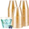 Goodluck 9 oz 100 PCS Gold Glitter Plastic Cups, Disposable Glitter Cups, Elegant Plastic Cocktail Glasses, Fancy Party Cups for Wedding, Birthday, Holiday view 1