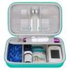 Elonbo Diabetic Supplies Travel Case, Glucose Meter Portable Storage Bag, Diabetic Care Kits Organizer Holder, Diabetic Supply Carrying Case for Glucose Meter Insulin Pen Blood Sugar Test Strips,Green view 1