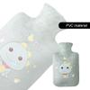 Hot Water Bottle with Cute Plush Cover - 1L PVC Hot Water Bag for Pain Relief, Menstrual Cramps, Period Pain - Cartoon Heat Therapy Hot Cold Pack for Back, Neck, Stomach - Portable Bed Warmer (Gray) view 3