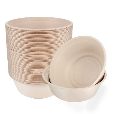 Belinlen 50 Pack 32oz Disposable Bowls Paper Bowls Large Compostable Bowls Made of Sugarcane for Salad, Dessert