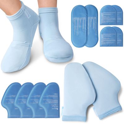RelaxCoo Cold Therapy Socks & Gloves for Chemotherapy Neuropathy, Chemo Care Package for Women and Men, Foot & Hand Ice Pack Wrap for Plantar Fasciitis, Carpal Tunnel, Arthritis Hand Pain Relief, L