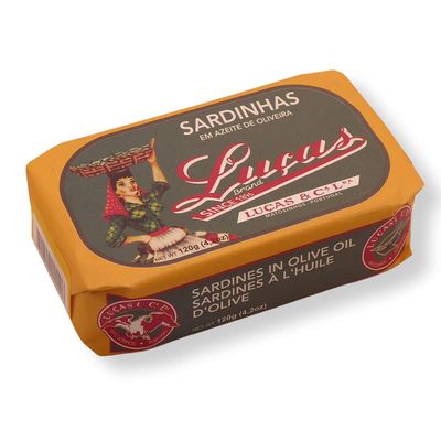 Luas from Portugal - Canned whole Sardines in Olive Oil - 4.23oz / 120gr (Pack of 5 cans)