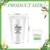 Nuenen 100 Pcs 16 oz Disposable Wedding Plastic Cups Bulk, Clear Wedding Reception Cup for Bridal Shower Anniversary Cheers to Love Dinner Birthday Bachelorette Party Favors Supplies view 2