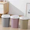 DYPASA 8L/16L Large-Capacity Household Garbage Can Office Bedroom Plastic Garbage Can with Cover Trash Can (Color : Gris, Size : 8l) view 3