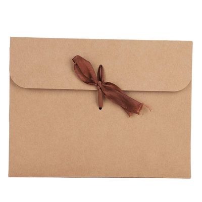 10Pcs Envelope Gift Boxes with Ribbon Bowknot Birthday Paper Gift Card Envelopes Bulk Party Favor Bags Present Packaging Envelopes Underwear Silk Scarf Wrapping Bags for Wedding Valentine Anniversary