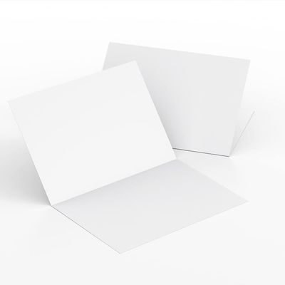 Reskid 100-Pack Heavyweight White Blank Cards - 7x10 Scored To 5x7 - 110lb Printable Note Cards (5x7 Inches)