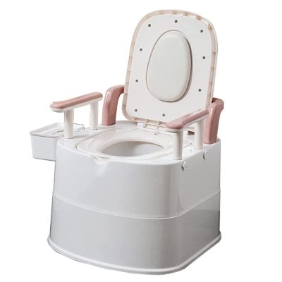 Bariatric Commode Chair 500 Lbs Extra Wide, Bedside Commode with Padded Seat and Back Stand Alone Bed Side Commode and Over The Toilet Commode White Pink