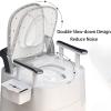 Bariatric Commode Chair 500 Lbs Extra Wide, Bedside Commode with Padded Seat and Back Stand Alone Bed Side Commode and Over The Toilet Commode White Pink view 4