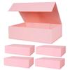 Aimyoo Pink Collapsible Gift Box with Magnetic Closure Lids 10.5x7x3 in, Bridesmaid Groomsman Proposal Boxes, Rectangle Storage Box 5 Pack view 1