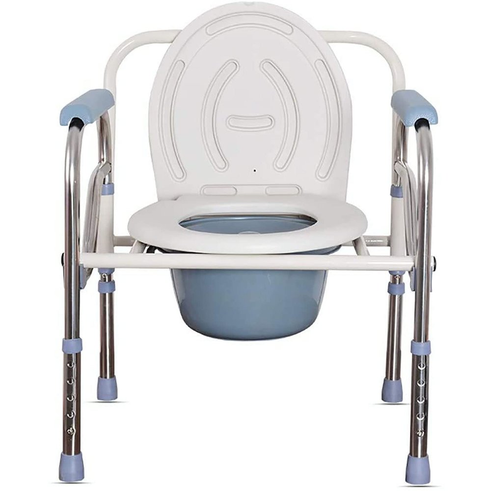 Portable Bedside Commode Chair, Bariatric Bedside Commode,Height Adjustment Folding Toilet Seat Chair,with Bucket, for Adults Handicap Elderly