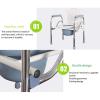 Portable Bedside Commode Chair, Bariatric Bedside Commode,Height Adjustment Folding Toilet Seat Chair,with Bucket, for Adults Handicap Elderly view 2