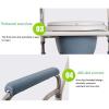 Portable Bedside Commode Chair, Bariatric Bedside Commode,Height Adjustment Folding Toilet Seat Chair,with Bucket, for Adults Handicap Elderly view 3