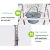 Portable Bedside Commode Chair, Bariatric Bedside Commode,Height Adjustment Folding Toilet Seat Chair,with Bucket, for Adults Handicap Elderly view 4