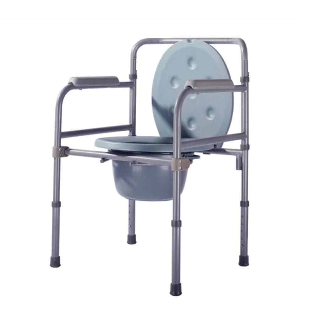 Portable Bedside Commode Mobile Toilet Stool, Hospital Adjustable Care Commode Chair Foldable Toilet Seat for Elderly Seniors Pregnant Women Disabled