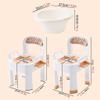Folding Lightweight Commode Portable Bedside Commodes Chair,Ergonomic and Comfortable Seat,Non-Slip Bathroom Stool with Backrest and Removable Armrests Commode Toilet Chair Seat (Color : D) (E) view 2