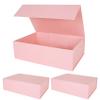 Aimyoo Pink Collapsible Gift Box with Magnetic Closure Lids 13.8x9x4.3 in, Bridesmaid Groomsmen Proposal Box, Large Rectangle Box for Present Graduation Storage 3 Pack view 1