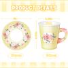 Zopeal 100 Pcs Disposable Tea Party Decorations 9 oz Floral Paper Cup with Handle and Saucer Set for Mother Day Wedding Birthday Spring Princess Blossom Party Baby Shower Supplies(Light Yellow) view 2