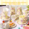 Zopeal 100 Pcs Disposable Tea Party Decorations 9 oz Floral Paper Cup with Handle and Saucer Set for Mother Day Wedding Birthday Spring Princess Blossom Party Baby Shower Supplies(Light Yellow) view 4