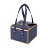 Hammont Gift Boxes - 4 Pack of Gift Boxes with Faux Leather Handles - Cookie Boxes - Versatile Gift Boxes for Presents - Elegant Box for Cakes Candy | Jewelry | Chocolates (6"x6"x3" (Blue)) view 1