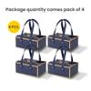 Hammont Gift Boxes - 4 Pack of Gift Boxes with Faux Leather Handles - Cookie Boxes - Versatile Gift Boxes for Presents - Elegant Box for Cakes Candy | Jewelry | Chocolates (6"x6"x3" (Blue)) view 3