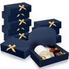 SWANGSA 11 Set Gift Boxes with Lids, 10.6''x8''x3'' Blue Kraft Paper Gift Boxes For Presents, Bridesmaid Proposal Box with Ribbon and 60pcs Adhesive Dots, for Wedding, Packaging wedding favors, view 1