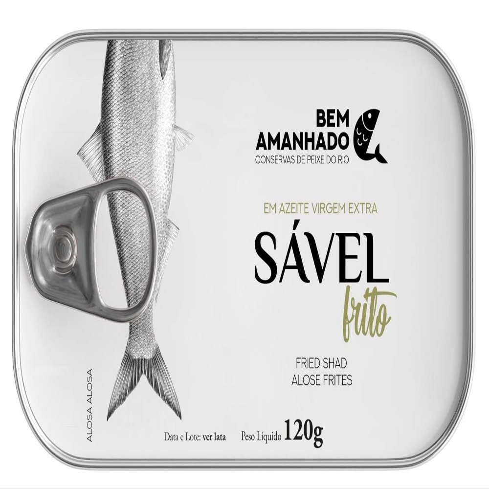 Bem Amanhado - Canned Gourmet Freshwater Fish - Fried Shad in extra virgin Olive Oil - 4.23oz / 120gr (Pack of 3 cans)