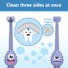 Dr. Brown's ToothScrubber Toothbrush, Three-Sided Toddler Training Toothbrush for Ages 1-4 Years with Suction Cup Base and Color Changing Bristles view 2