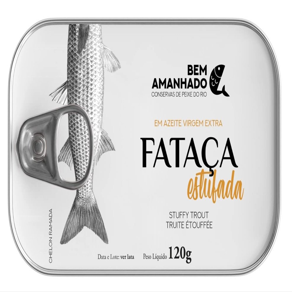 Bem Amanhado - Canned Gourmet Freshwater Fish - Stuffy Thinlip mullet in Extra virgin Olive Oil - 4.23oz / 120gr (Pack of 3 cans)