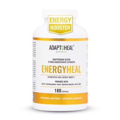 ADAPTOHEAL Adaptogen Leuzea, Ashwagandha, Rhodiola Rosea, Schisandra and Ginseng Complex  Energyheal Adaptogenic Energy Supplement for Natural Energy, Stress and Adrenal Support 180 Capsules
