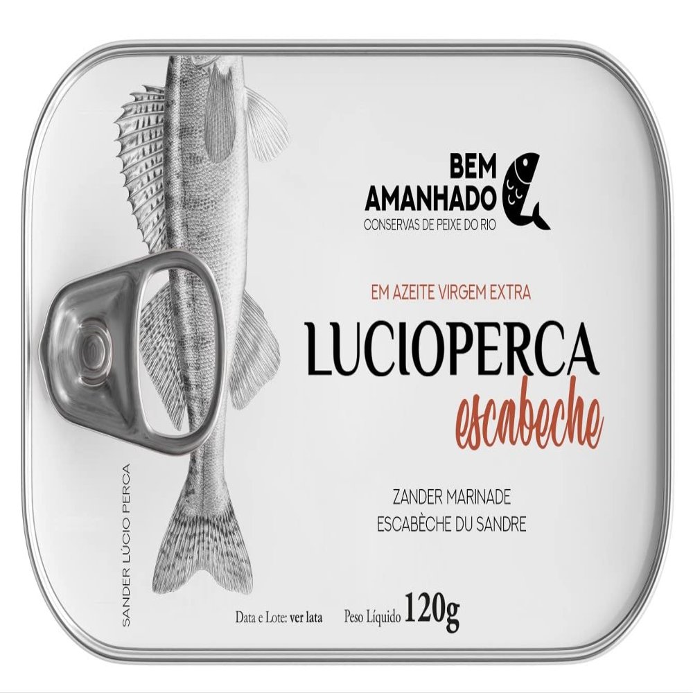 Bem Amanhado - Canned Gourmet Freshwater Fish - Zander (Sander lucioperca) in marinade - 4.23oz / 120gr (Pack of 3 cans)
