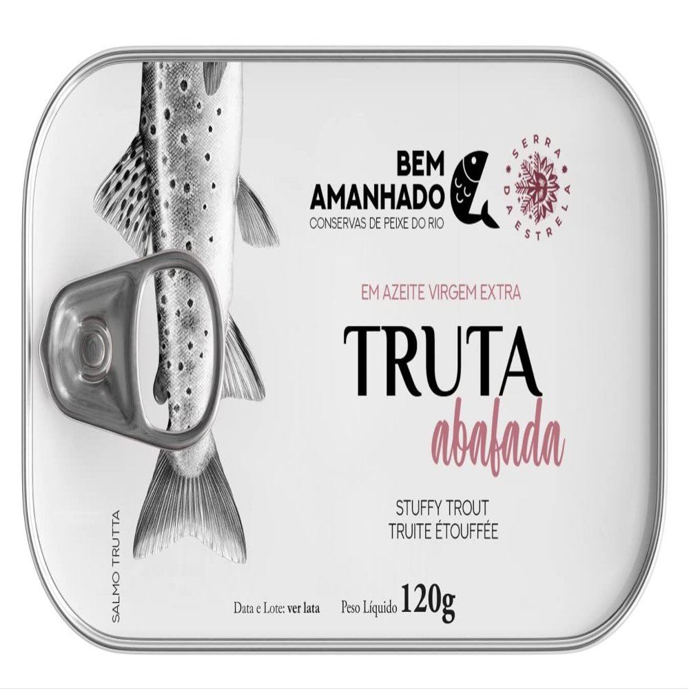 Bem Amanhado - Canned Gourmet Freshwater Fish - Stuffy and smoked Trout in extra virgin Olive Oil - 4.23oz / 120gr (Pack of 3 cans)