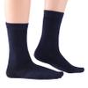 ELYFER Navy Blue Diabetic Crew Socks for Women (8 Pairs) Soft Thin Bamboo Rayon, Wide, Loose Fit, Seamless Toe, Non-Binding, Circulatory, Compression, Moisture-Wicking Cushion Dress Socks Size (9-12) view 2