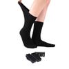 ELYFER Black Diabetic Crew Socks for Women (8 Pairs) Soft Thin Bamboo Rayon, Wide, Loose Fit, Seamless Toe, Non-Binding, Circulatory, Compression, Moisture-Wicking Cushion Dress Socks Size (9-12) view 1