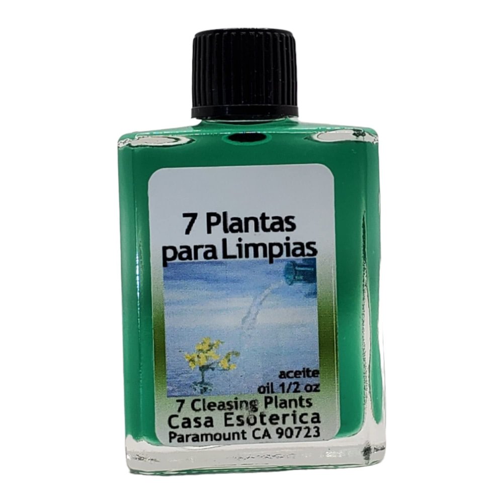 7 Cleansing Plants Oil (7 palntas para Limpias Aceite) Spiritual Anointing Oil by CASA ESOTERICA MAGICK SPACE - Purification Spell - Remove Negative Energy & Blockages-0.5 FL OZ (12 Pack)