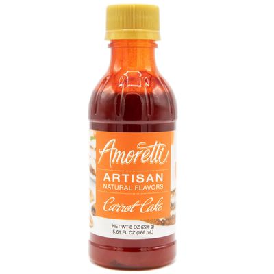 Amoretti - Natural Carrot Cake Artisan Flavor Paste, 8 oz, Perfect For Ice Cream, Beverages, Cakes, and more, Preservative Free, Vegan, Gluten Free, No Artificial Sweeteners, Highly Concentrated