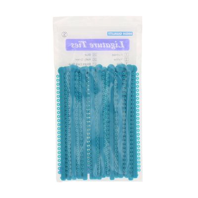 1000Pcs/Bag Dental Long Type Orthodontic Ligature Ties Elastic Rubber Bands Colorful Blue Color Turquoise L-1000-24#
