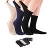 ELYFER Black-Navy-Beige Diabetic Crew Socks for Women (12 Pairs) Soft Thin Rayon, Wide, Loose Fit, Seamless Toe, Non-Binding, Compression, Moisture-Wicking Cushion Dress Socks Size (5-8.5) view 1