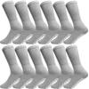AMU Solutions 6 Pairs Non-Binding Loose Fit Crew Sock - Non-Slip Diabetic Socks for Men and Women (13-15, Gray) view 1
