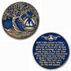 1 to 50 Year Twisted Tree of Life Sobriety Coin - Gold Plated AA Chips & Medallions - 44 Year Sobriety Coin - Translucent Blue view 3