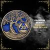 1 to 50 Year Twisted Tree of Life Sobriety Coin - Gold Plated AA Chips & Medallions - 44 Year Sobriety Coin - Translucent Blue view 4